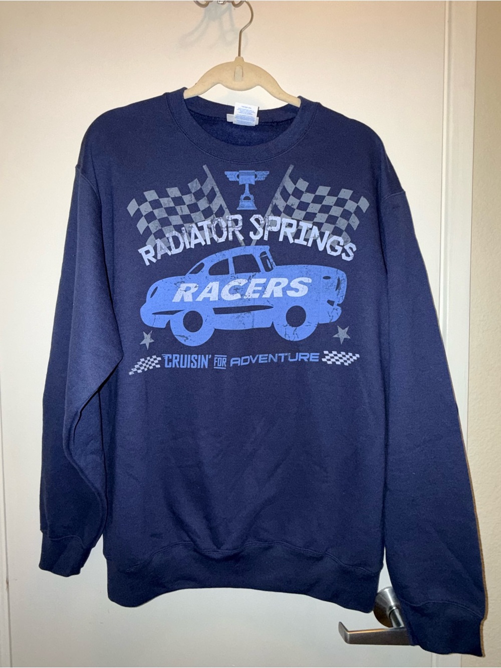 Disneyland Navy Radiator Springs Racers Graphic Crewneck UNISEX LARGE